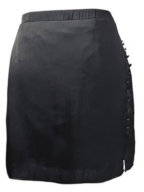 Current Air Black Side-Button Pencil Skirt with Elastic Waist Small